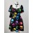 Plus Size - Plus Size, Women'S Plus Size Halloween Party Dress - Gothic Skull Print in Black, Blue, Green, Pink, Orange, Purple - Flared Hem Formal & Costume Party Outfit - Elegant Halloween Party Attire for Women, Festive Wear, Round Neckline