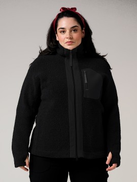 Winter Black  High Collar Jacket - Outdoor Casual, Front Zipper, Hidden Zipper Insert Bag