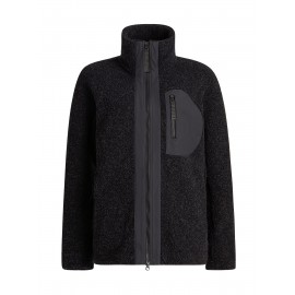 Winter Black  High Collar Jacket - Outdoor Casual, Front Zipper, Hidden Zipper Insert Bag