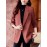 1pc Elegant Women'S Chic Blazer - Polyester Long Sleeve Solid Color Loose Fit Double Breasted Jacket with Button Details for Spring/Fall