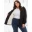 Women'S Plus Size Winter Coat, Long Sleeve, Solid Color, Polyester, Hooded, Casual Style, Open Front, Woven, A-Line Hem, No Belt, Regular Fit, Non-Waterproof
